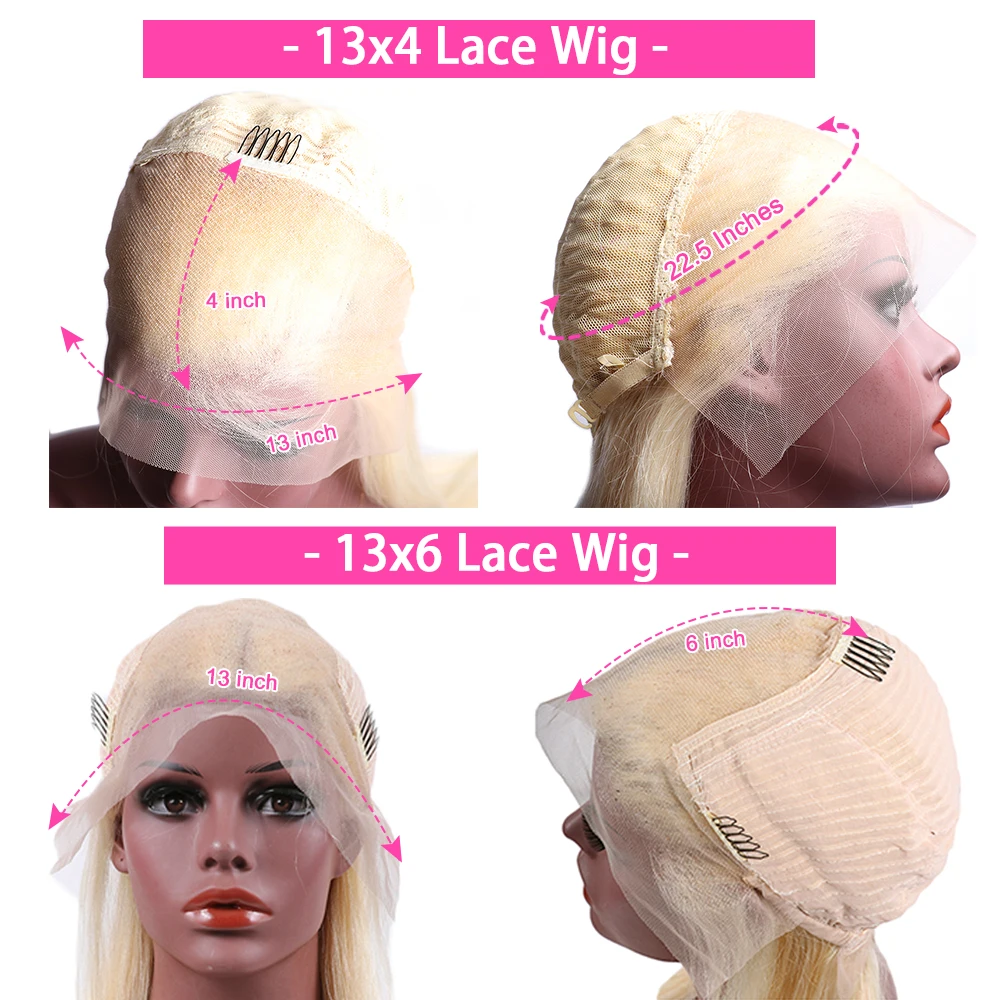 HD Transparent 613 Blonde Straight 200 Density 13x4 13x6 Lace Front