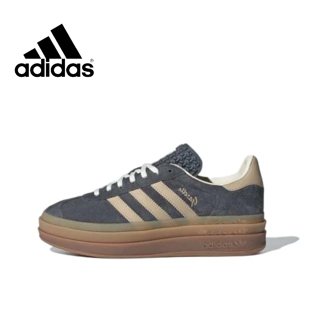 

Adidas GAZELLE BOLD женские туфли для доски на толстой подошве, повседневная спортивная обувь для скейтбординга, удобные кроссовки коричневого цвета