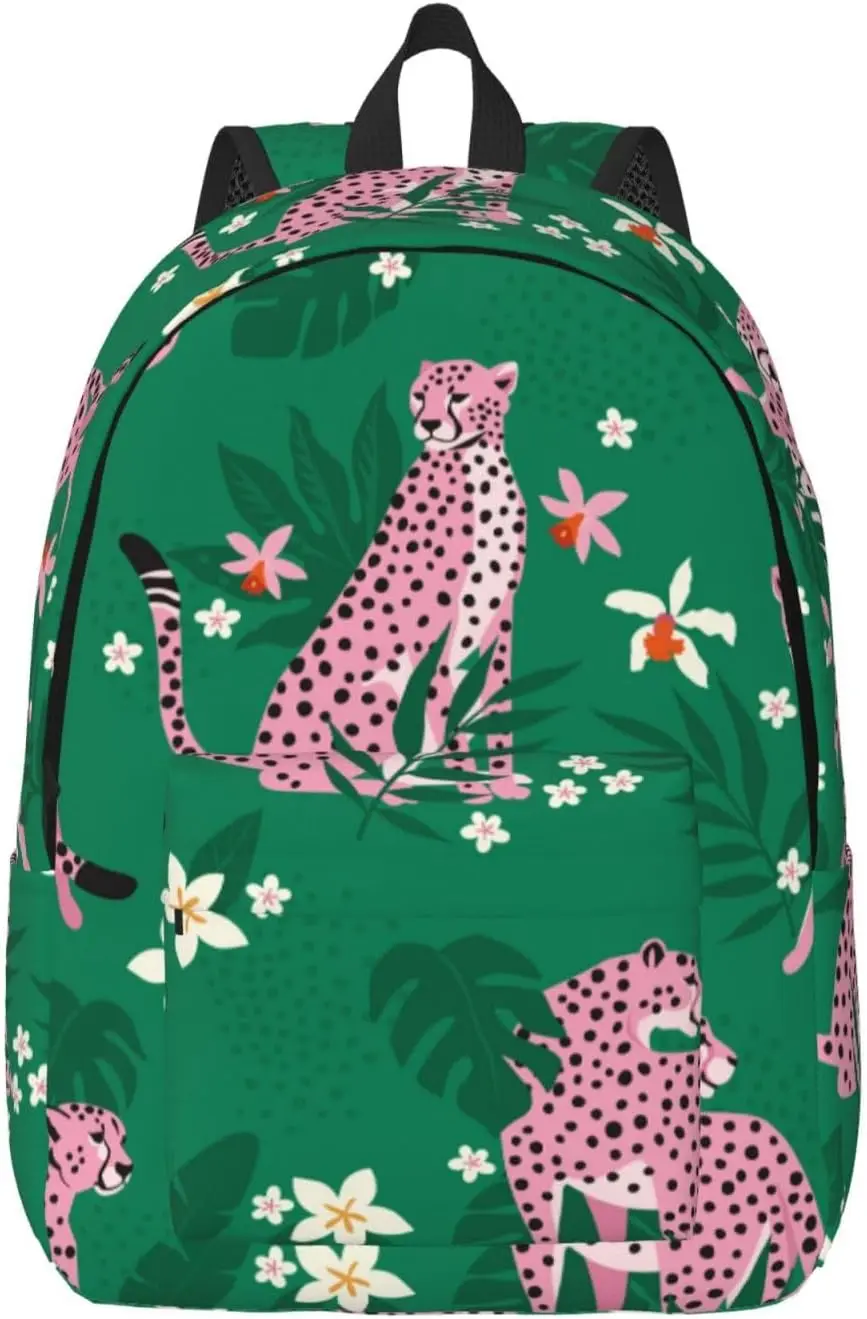 

Travel Laptop Backpack - pink leopard Computer Canvas Backpack Bag with Adjustable Straps