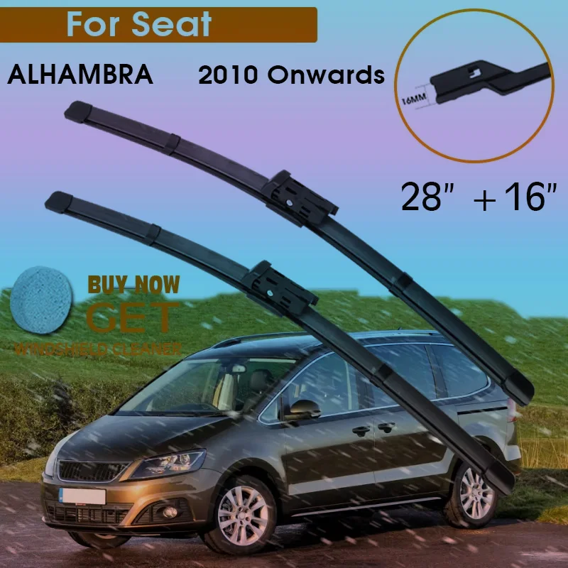 

Car Wiper Blade For Seat ALHAMBRA 2010 Onwards Windshield Rubber Silicon Refill Front Window Wiper 28"+16" LHD RHD Accessories