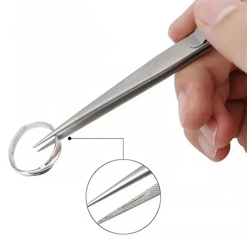 Pinzette in acciaio inossidabile pinzette antistatiche con blocco scorrevole regolabile strumento per la creazione di gioielli per strumenti di riparazione di componenti elettronici