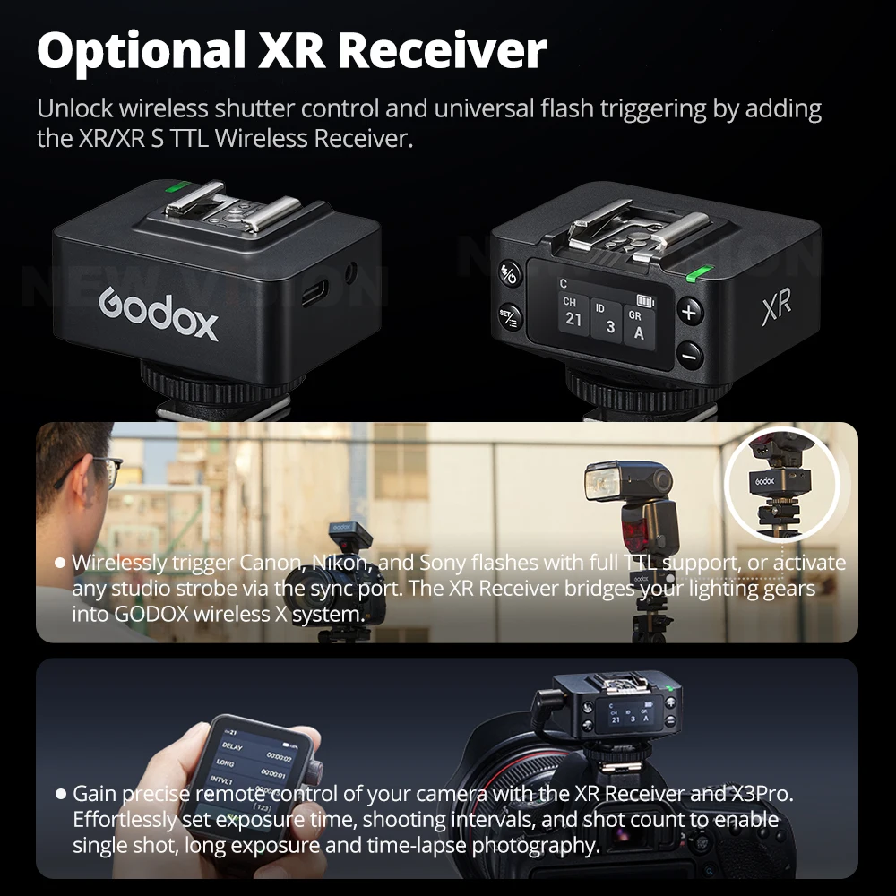 New Godox X3pro TTL HSS 2.4G Wireless Flash Trigger OLED Touch Screen Transmitter Quick Charge for Canon Nikon Sony Fujifilm view 6
