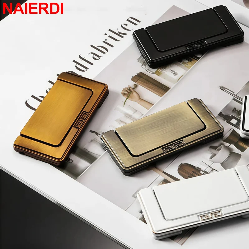 

NAIERDI 5 Pieces Concealed Buckle Cabinet Handle,Hidden Furniture Handle Gold Aluminum Alloy Flat Concealed Buckle Cabinet Pulls