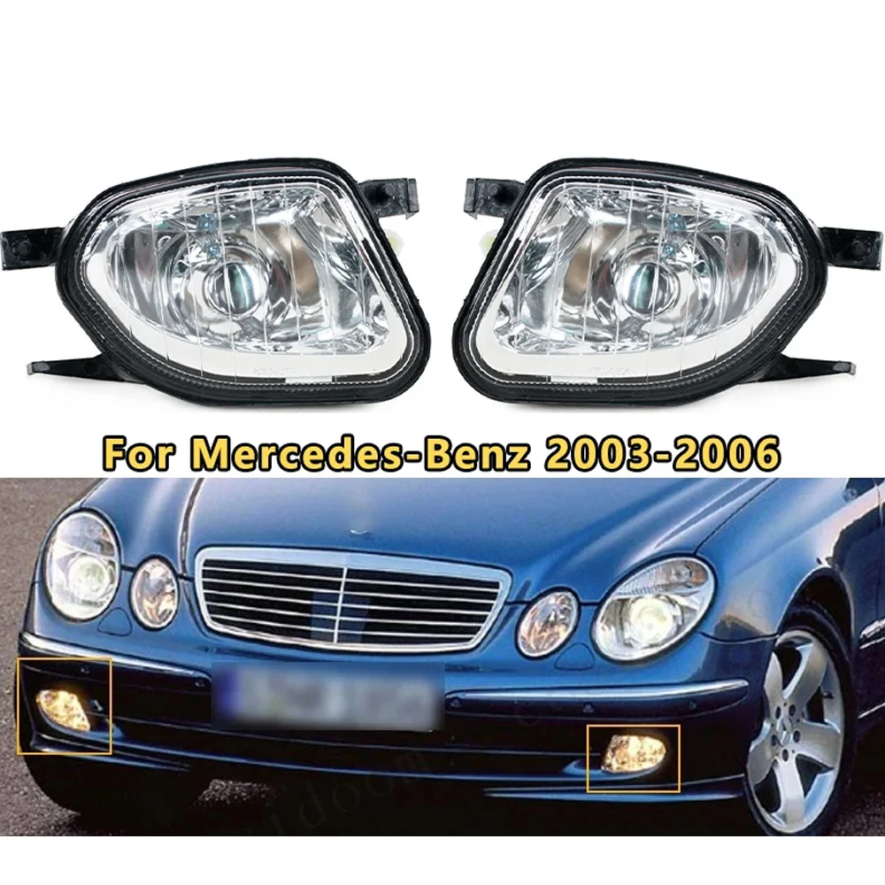 Pair Fog Lamp Assembly No Bulbs For Mercedes-Benz W211 2003-2006 E200 E220 E240 E280 E300 E320 E350 E420 E500 A2118201156