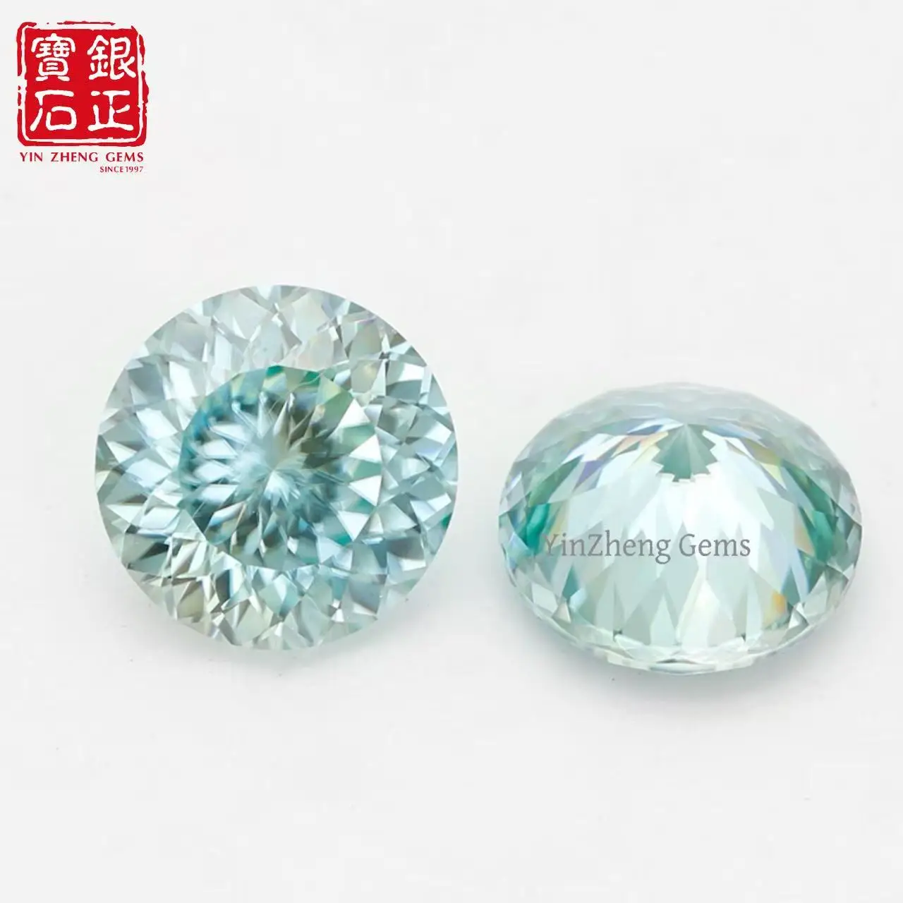 Diamantes moissanita de Aguamarina de grado YinZheng 6A, corte de cien facetas, proporciona piedra moissanita certificada GRA para hacer joyería
