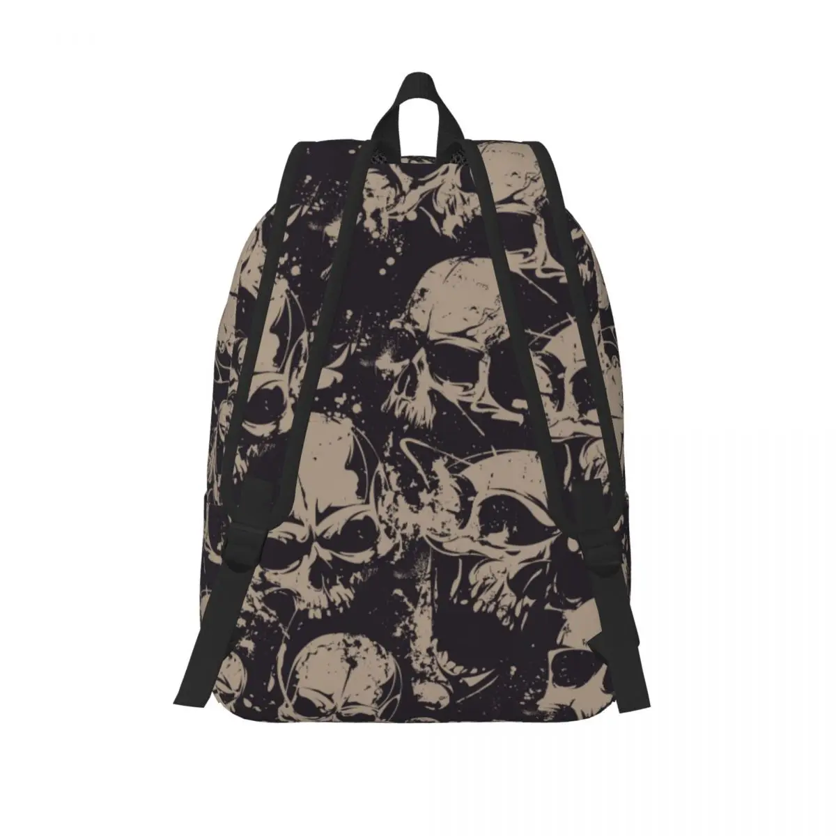 Grunge Pattern With Skulls Rock Backpack for Men Women Casual Student Hiking Travel Daypack Laptop Canvas Bags Outdoor