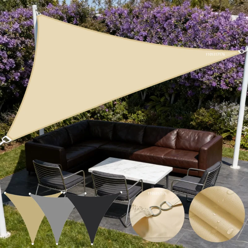 Triangle Sun Shade Sail Waterproof UV Block Outdoor Garden Patio Awning Canopy Triangle Sunshade Sail