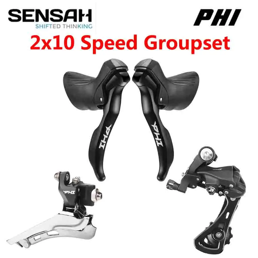 AliExpress SENSAH PHI 2x10 Speed Road Bike Shifters 20S Derailleur Groupset 10s Shifter front derailleur L/R Fore Rear For 4600 5600 6600