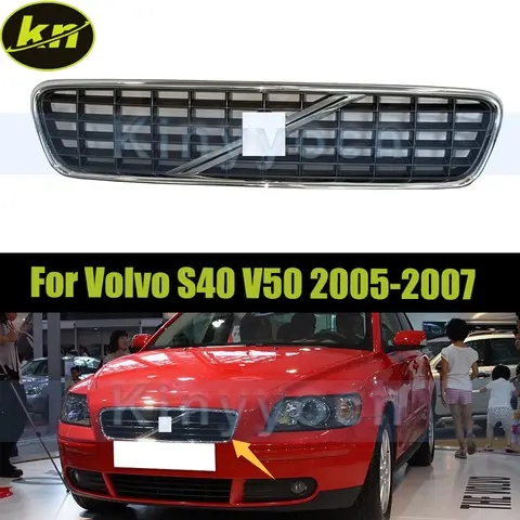 Car Front Bumper Grill Mask Radiator Grille For Volvo S40 V50 2005 2006 2007 Car Front Bumper Mesh Grille