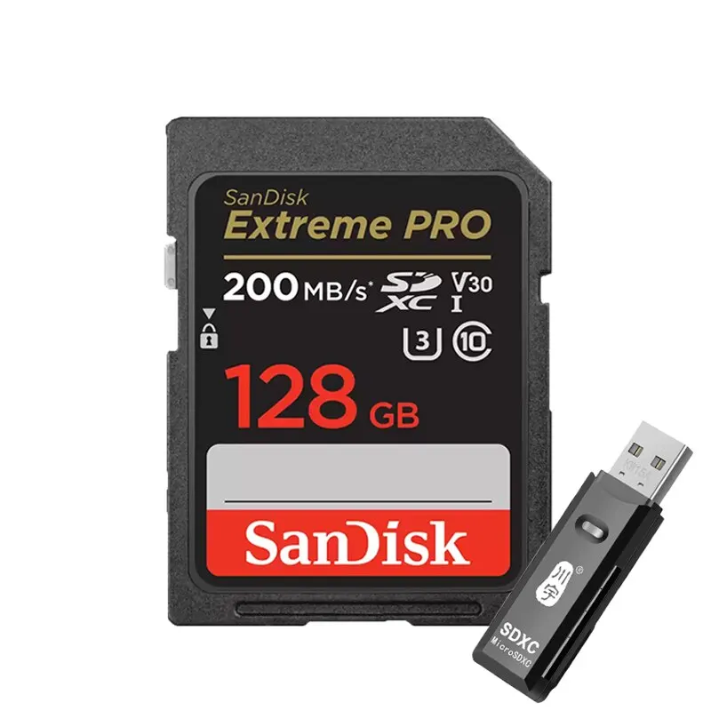 SanDisk Extreme Pro SD Card 128GB 64GB 32GB 512GB 256G 1TB SD 128gb Flash Memory Card SD U3 4K V30 Cards SDXC SDHC for Camera