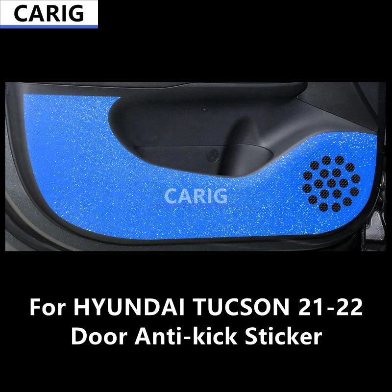 For HYUNDAI TUCSON 21-22 Door Anti-kick Sticker Modified Carbon Fiber Pattern Interior Film Accessories Modification