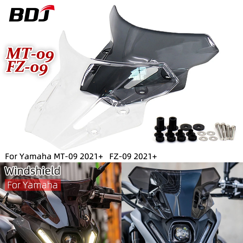 

BDJ MT-09 FZ-09 2022 2023 Motorcycle Windshield Windscreen Wind Shield Screen Deflector For Yamaha MT09 2021- FZ09 2021- MT 09