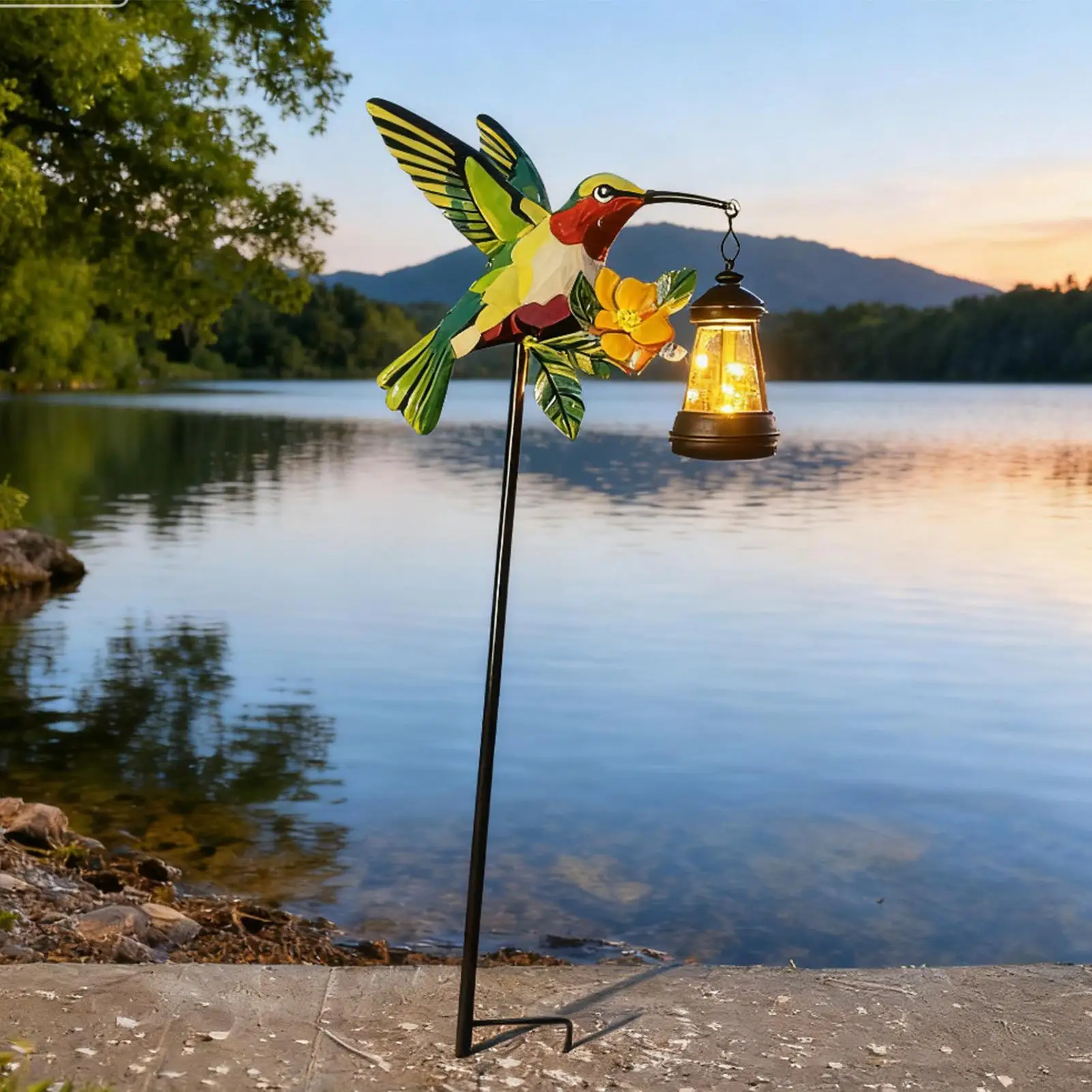 Solar Path Lights Garden Waterproof Hummingbird Lantern Courtyard Solar Lights for Outdoor Patio Backyard Porch Lawn Walkway