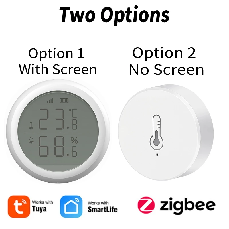 Tuya Zigbee Smart Temperature Humidity Sensor SmartLife APP Remote Control Monitor Work with Alexa Google Assistant Smart Home