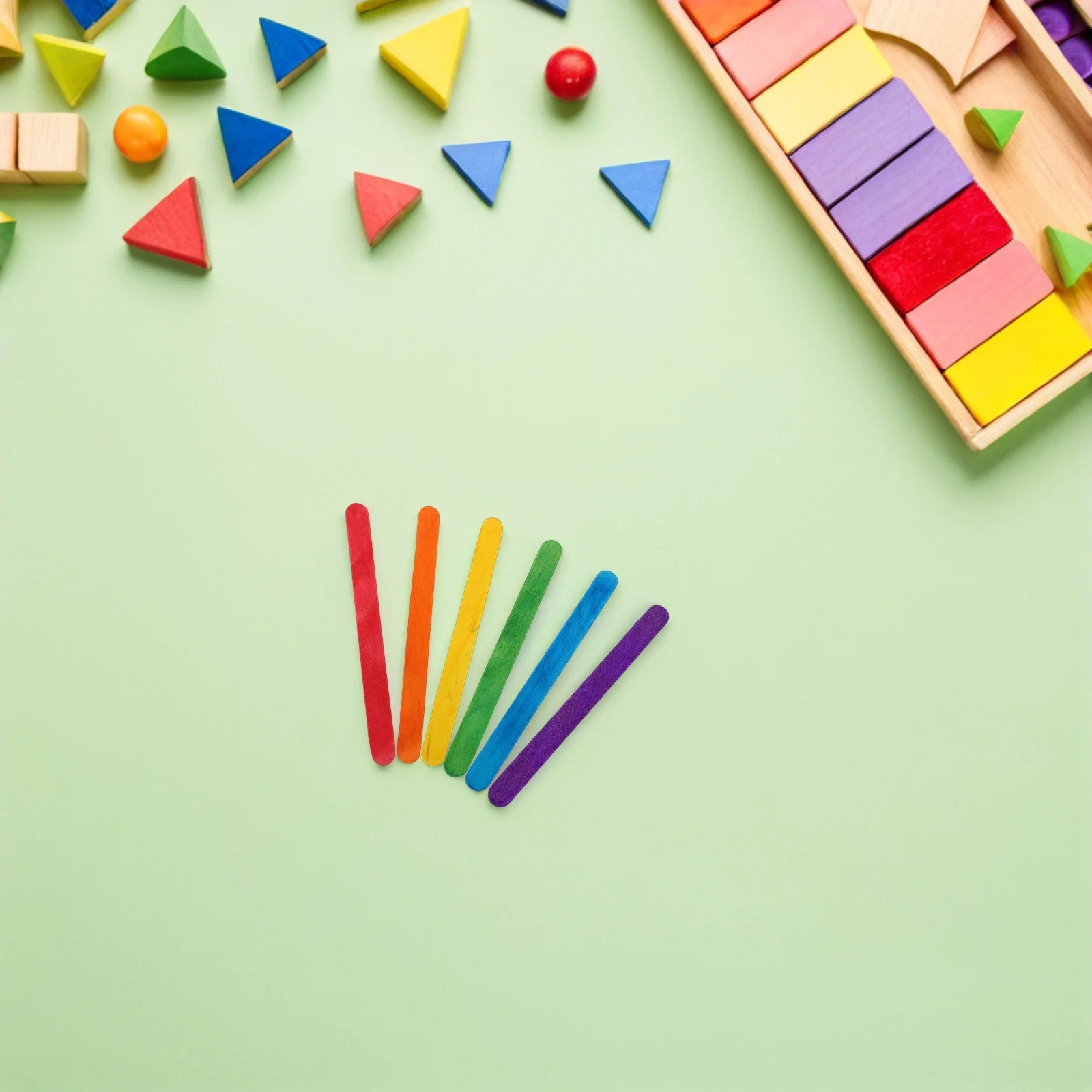 500 個 114x10x2mm カラフルな木製ロリポップスティック クラフト DIY ケーキポップスティック 安全無毒 クリエイティブデザート作り用品