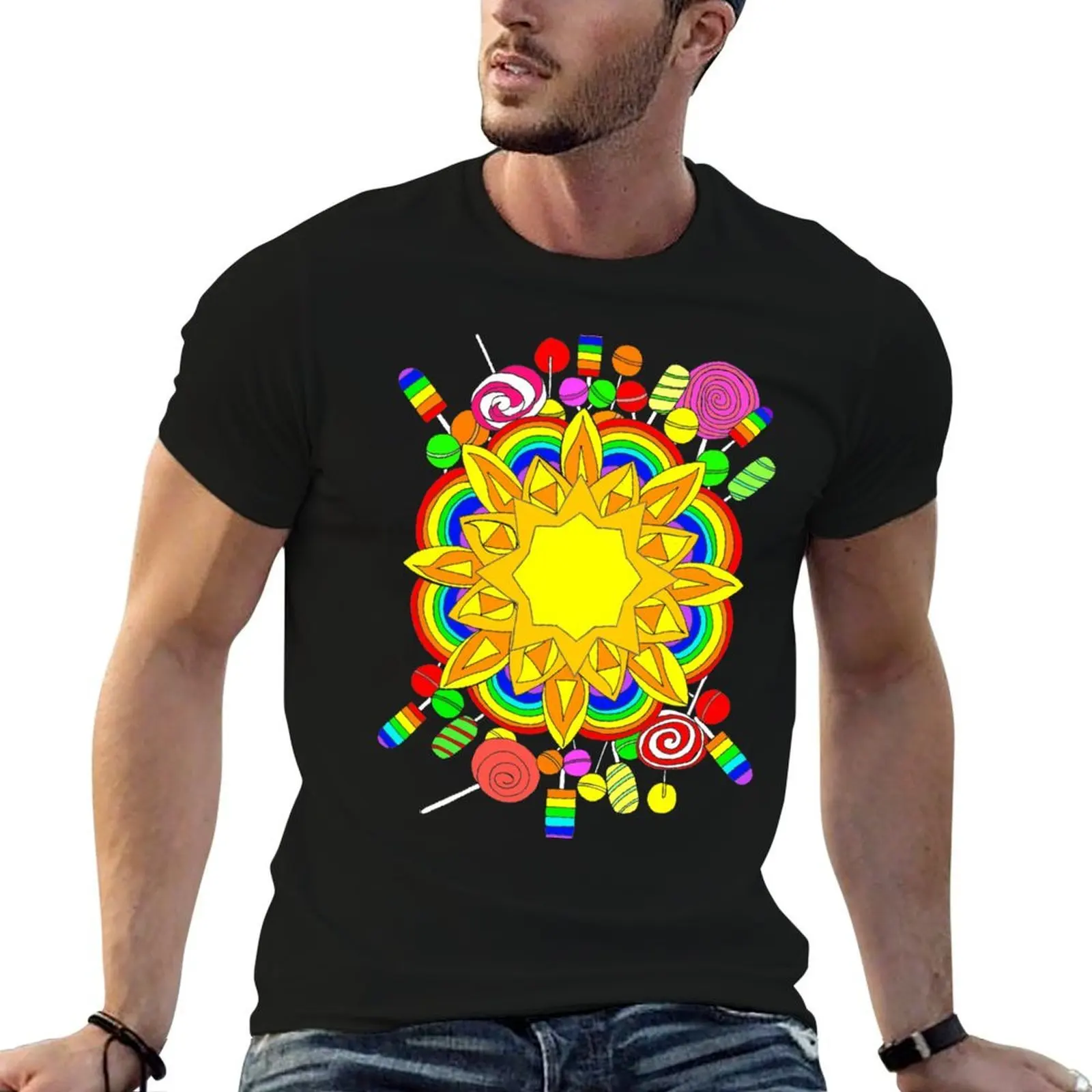 

Sunshine, Lollipops and Rainbows T-Shirt graphic t shirts for man man t shirt summer t shirts for man cotton soft T-shirt