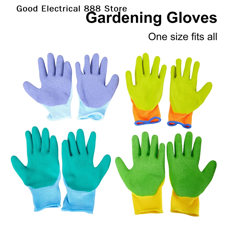 【GE】DIY Kids Safety Protection Gloves Durable Waterproof Work Garden Non-Slip,Children Latex Gloves,Puncture-resistant,kitchen