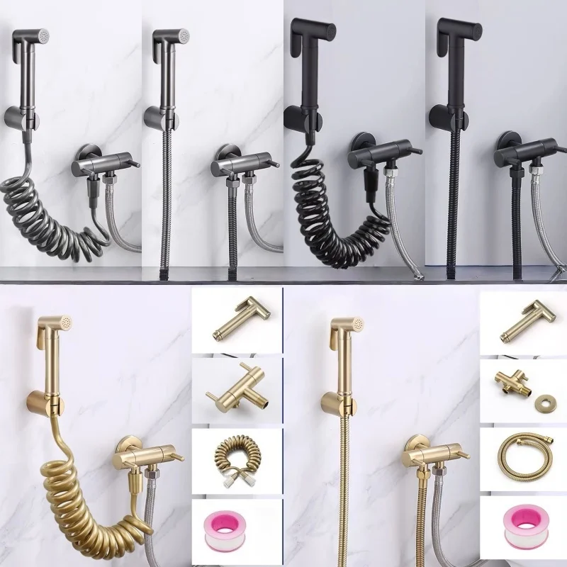 

Brushed Gold Two Way Handheld Bidet Sprayer For Toilet Watering Can Bidet Faucet Toilet Bidet Shower Head For Self Cleaning