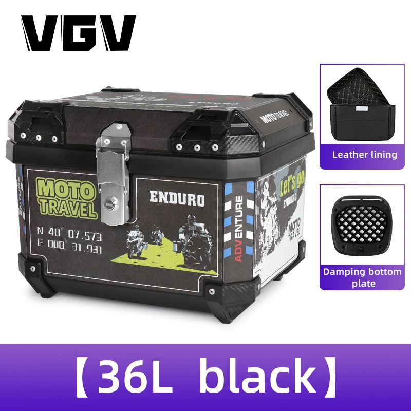 45L&36L Suitable for most models Motorcycle Tail Box Comes with liner Anti-vibration base plate ABS Reinforced plastic suitcase