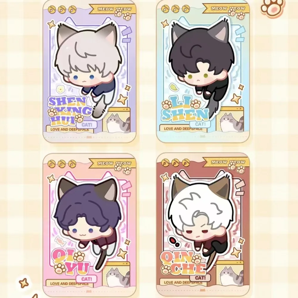 Cartoon Anime New Love and Deepspace Self Printed Meow Series Ins Wind Q Edition Small Card Fans Collection Desk Decor Toys Gift