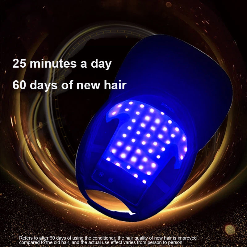 Hair Growth Cap Infrared Therapy Hair Regrowth 650nm Red Blue LED Beads Hair Care Anti-hair Loss Improvement Depressi