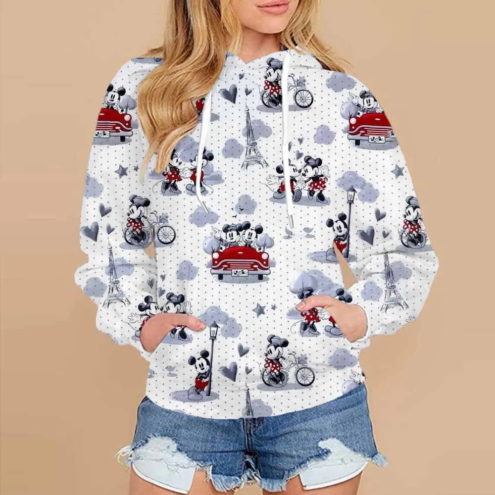 Disney Christmas Mickey Mouse Minnie Hoodie Dress Fashion Disney Sweatshirt Sweatshirt Dress Allover Printed Hoodie for Women