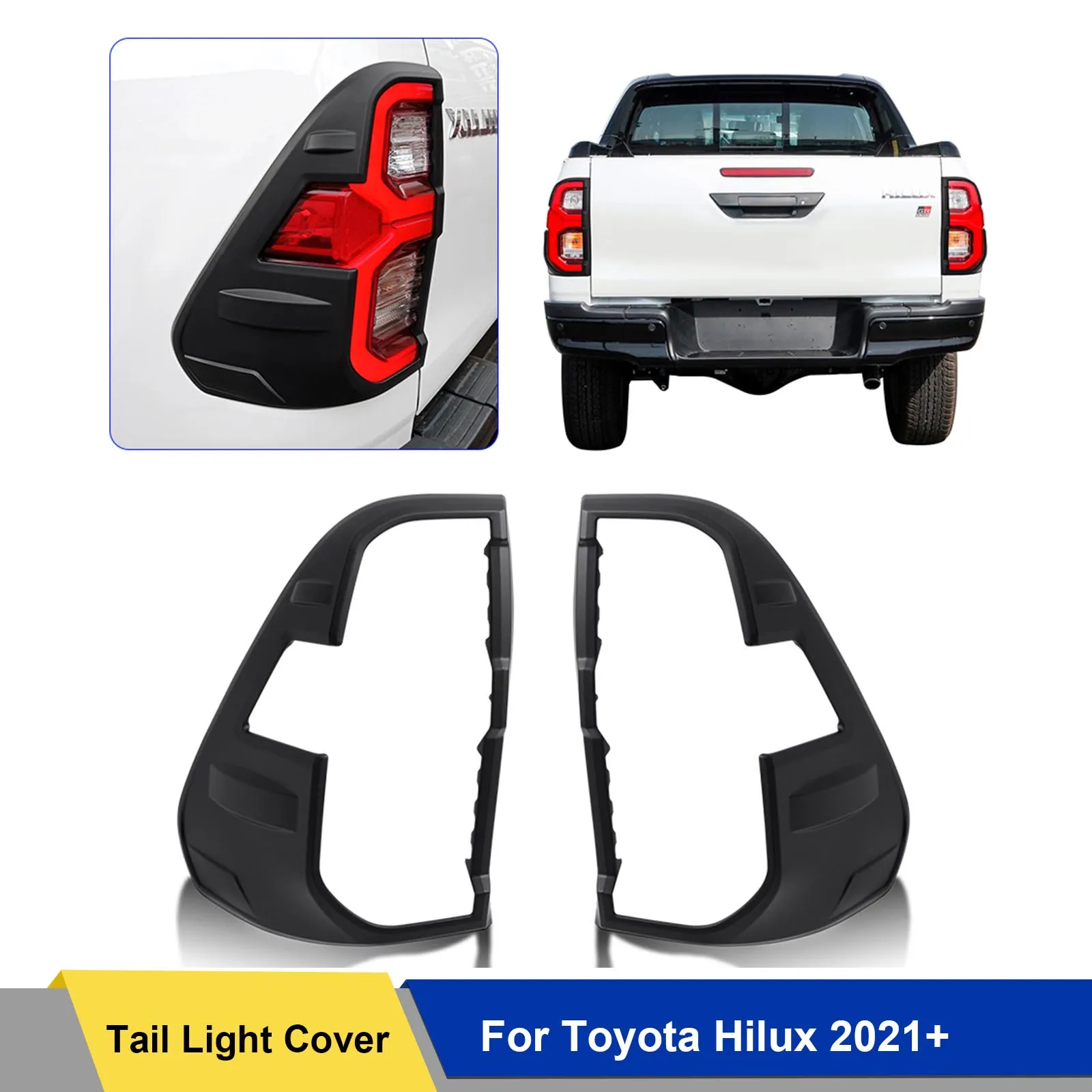 

2PCS Rear Tail Lamps Light Cover Taillight Scratch Guard For Toyota Hilux 2021 2022 2023