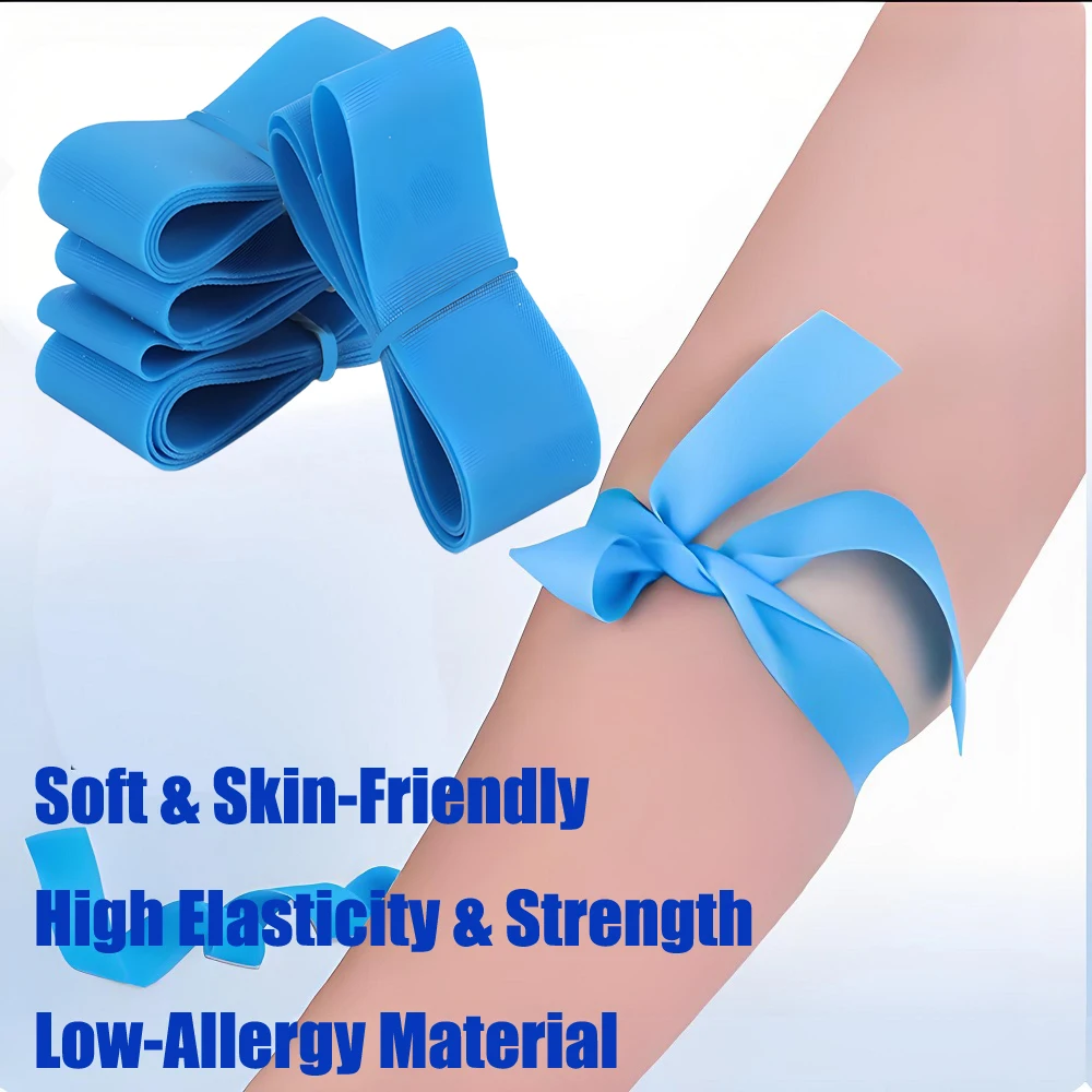 

10-100strips Pre Cut Elastic Belt Disposable Tourniquet First Aid Kit Product Medical Rubber Tourniquet Disposable Tourniquet