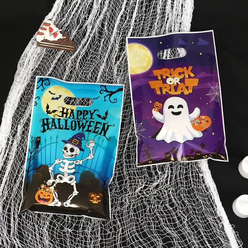 10/20/50 Stück Süße Geister-Kürbis-Halloween-Süßigkeitentüten, Partytüten mit Griff, Trick-or-Treat-Halloween-Geschenktüten – Detail 3