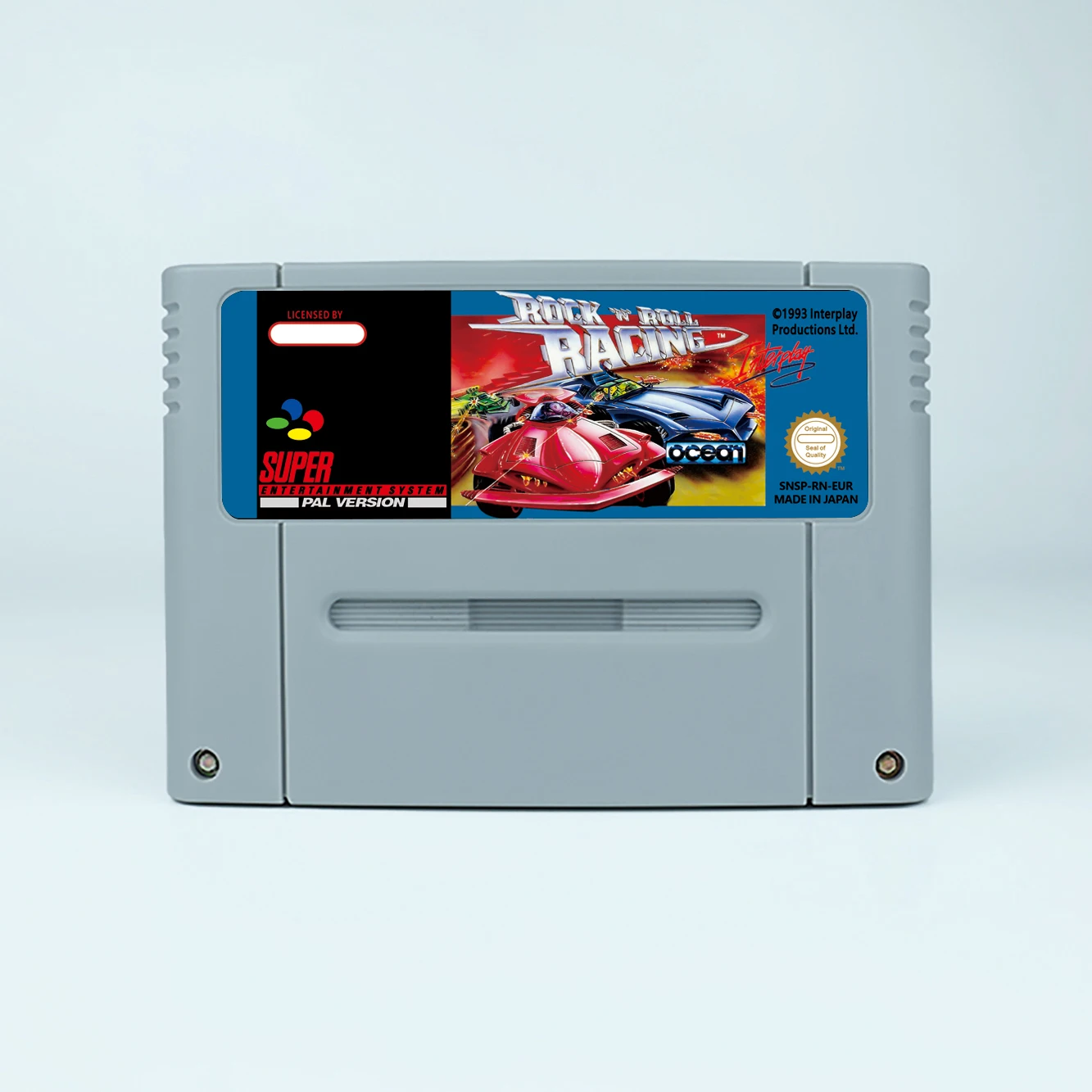بطاقة ألعاب حركة سباقات الروك إن رول لألعاب SNES و EUR و PAL و USA و NTSC ووحدات التحكم في الألعاب 16 بت مع صندوق البيع بالتجزئة وخرطوشة ألعاب الفيديو
