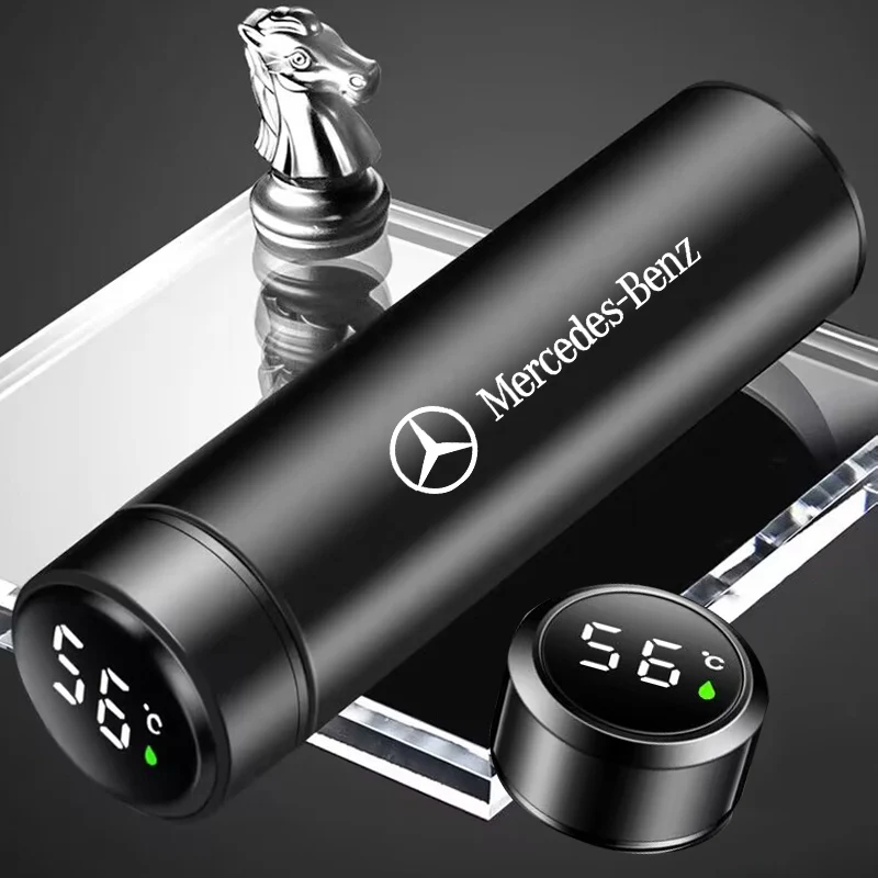 Termo con logotipo de coche, botella portátil a prueba de fugas, accesorio para Mercedes Benz AMG W203 W206 W220 W205 W211 W212 W201 W210 GLC