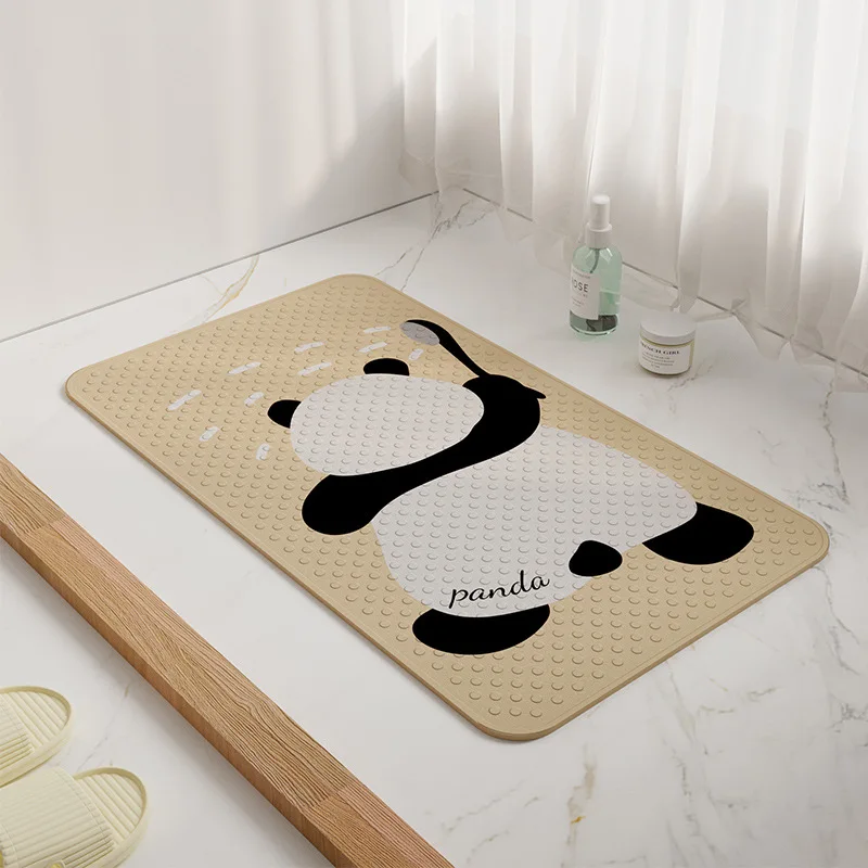 

40x70CM Super Cute PVC Non Slip Bathroom Mat Rectangular Safety Shower Rug Animal Dot Pattern for Bathroom Floor Decortion