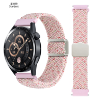 Leather Smart Watch Strap For HUAWEI WATCH GT 5 41mm / Garmin Venu 3S / Venu 2S Magnetic Elastic Loop Nylon Strap 18mm Wristband