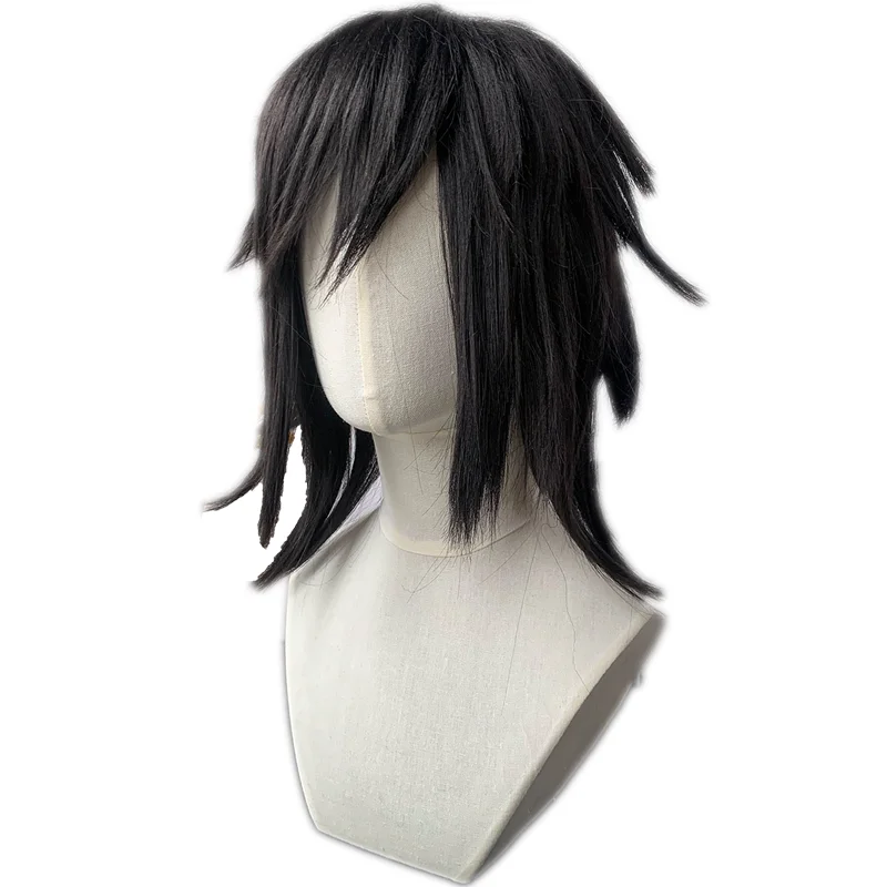Pelucas de Cosplay ND Giyu Tomioka Kimetsu no Yaiba, pelucas de pelo de Cosplay de Anime para Comic Con Coser, fiesta de disfraces, sintético resistente al calor