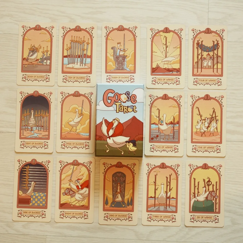 Cute Goose Tarot Animal Tarot Deck Kawaii 78 Pcs In Rigid Box 12*7cm