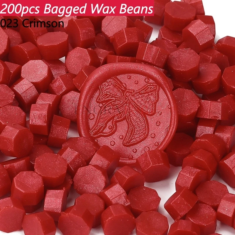 200pcs/bag Wax Sealing Beads Pink Purple Red Series Octagon Wax Self-sealing Bag Envelope Letter Wedding Invitation Scrapbooking