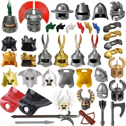 MOC Building Blocks Medieval Knight Soldier Action Figures Weapons Accessories Sword Spear Cape Vest Helmet Armor Gift Toy Brick