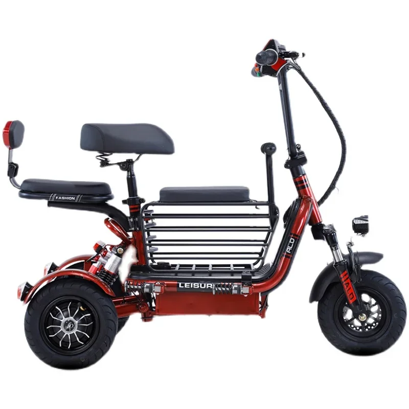 

YY Home Pick-up Children Men and Women Scooter Folding Three-Seat Lithium Battery