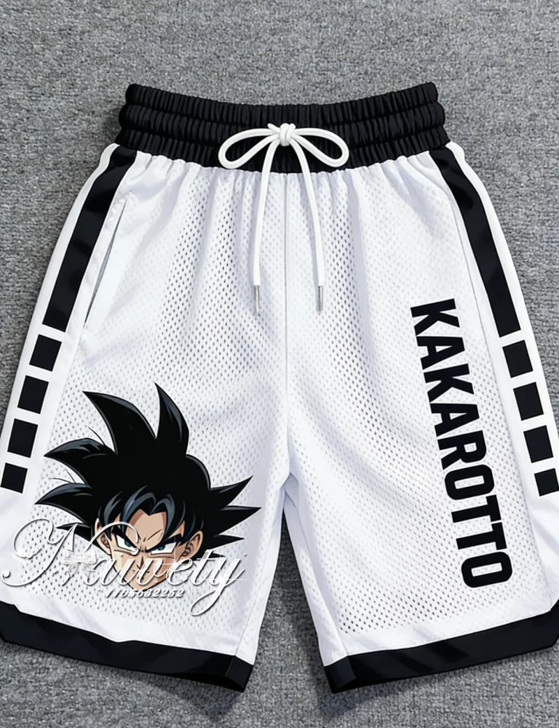 2026Summer Goku 3D Printed Shorts, Unisex Anime Breathable Basketball Shorts, Oversized Plus Size Sports Shorts for Adult & Kids