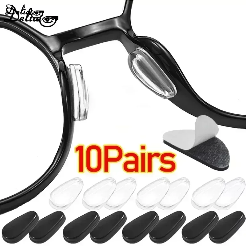 Non-Slip Glasses Nose Pads Invisible Soft Silicone Self Adhesive Nose Pads Glasses Nose Holder Sticker Pad Eyewear Accessories