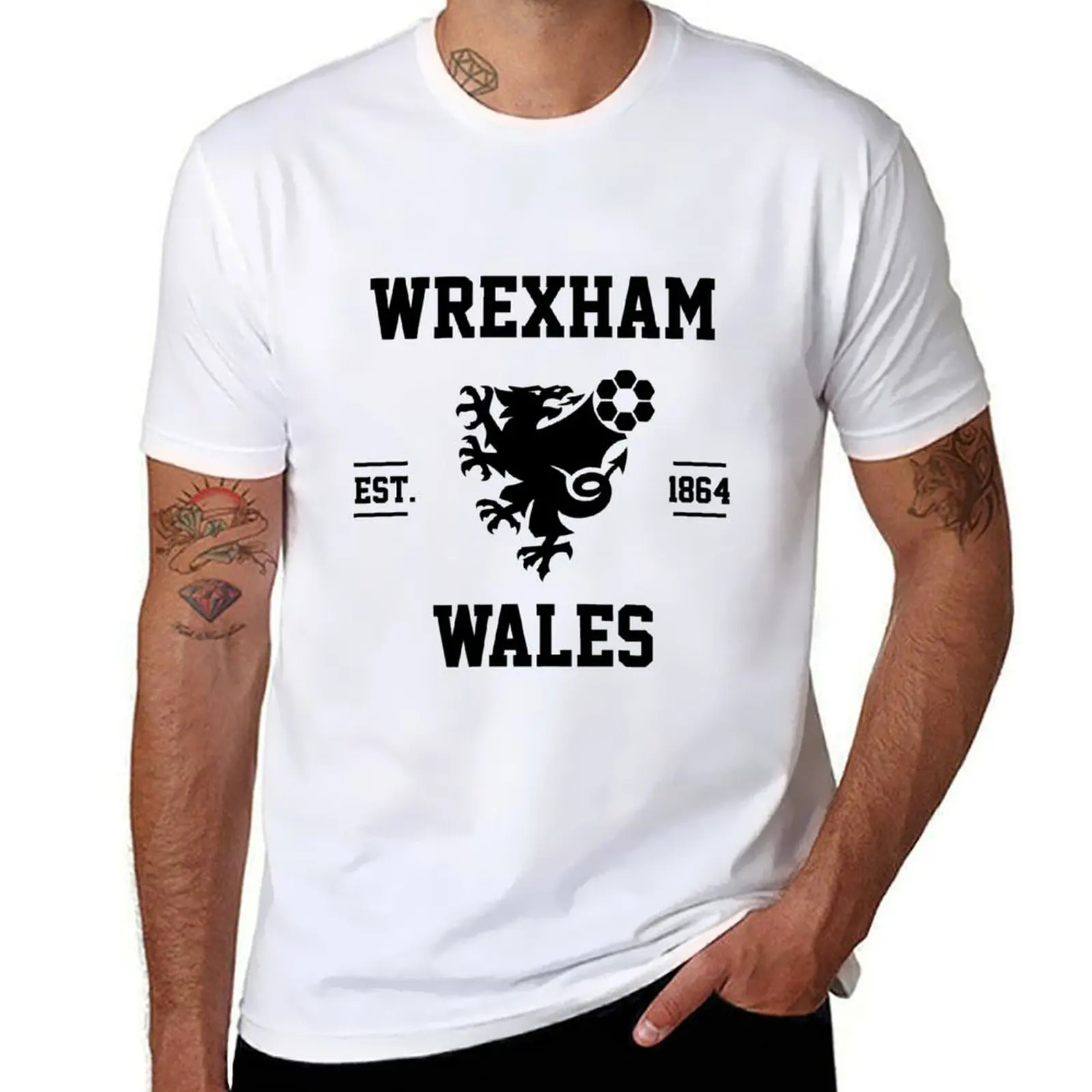 

Wrexham - Wales Football Gift T-Shirt man t shirt luxury graphic t shirts for man cotton tshirt 100% T-shirt