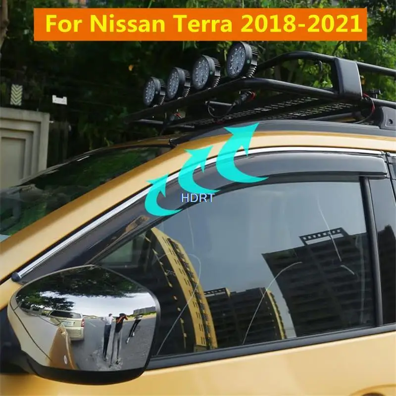 

Car Body Styling Sticker Plastic Window Glass Wind Visor 4pcs Sun Rain Guard Vent Parts For Nissan Terra ( X-Terra ) 2018-2021