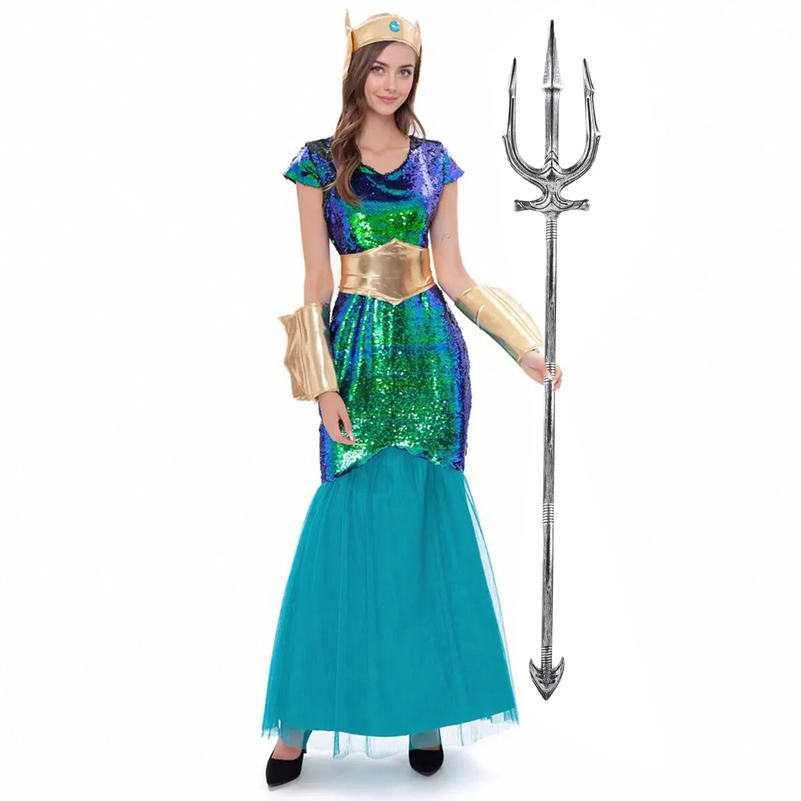 Unisex Kunststoff montieren Zepter Dreizack verstellbare Halloween Cosplay Zubehör Requisiten für Kostüme Partys