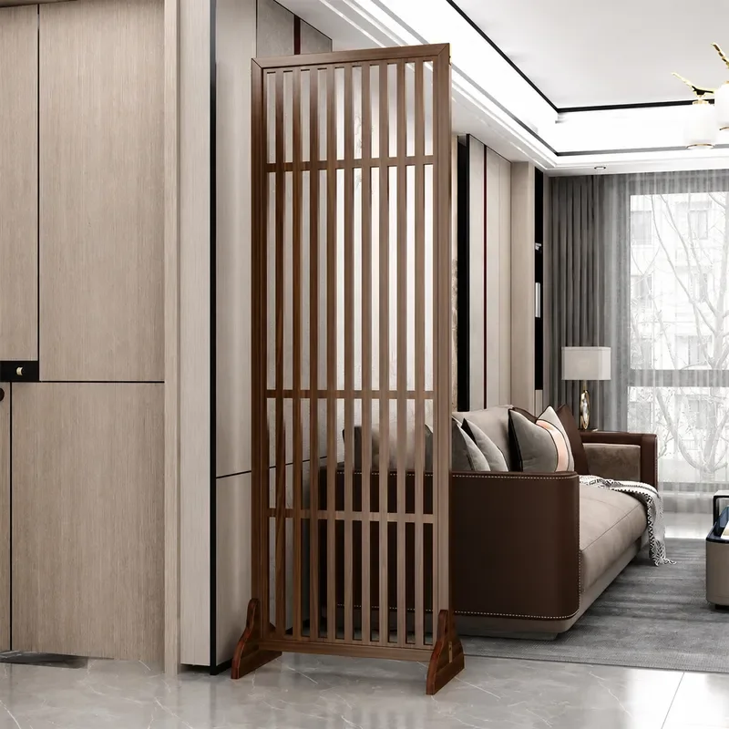 Double Sided Screen Partition Living Room Folding Mobile New Chinese Style Solid Wood Entry Door Porch Block Office Divider