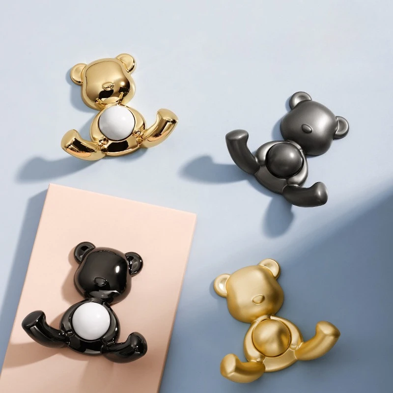Little Bear shoe cabinet wardrobe hook entrance hanging hook single zinc alloy creative clothes hook