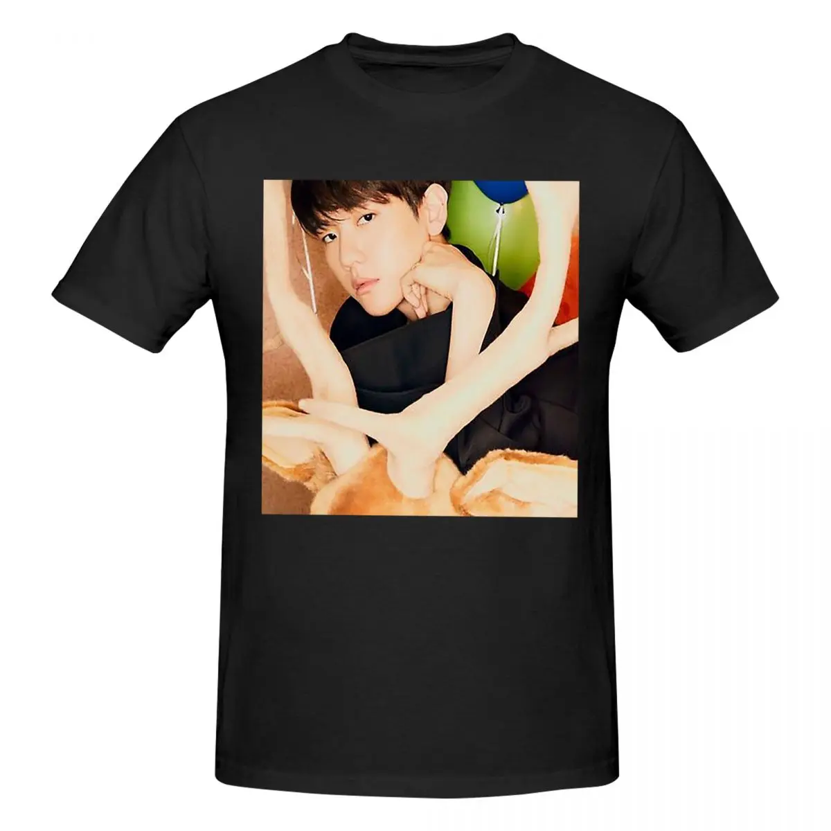 Baekhyun Bambi Men T-Shirt Funny Plus Size T Shirts Men's Round Neck Cotton Tees Short Summer Male