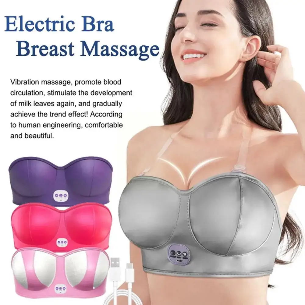 Breast Enlarging Massager 3-Speed Vibration Hot Compress Breast Tomalin Meridians Massage Augmentation Breast Bra Unclogs U9I5