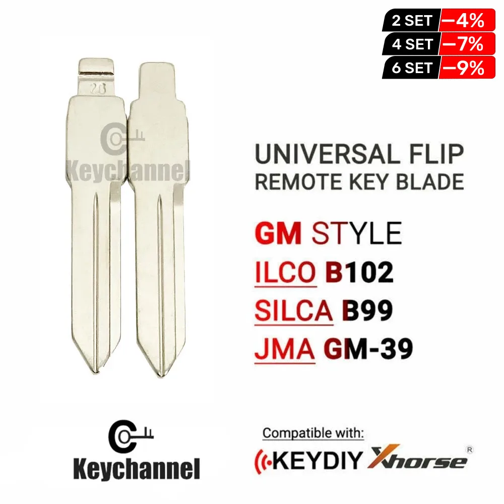 10pcs 26# KD VVDI Flip Remote Key Blade GM Type B102 GM-39 For Chevrolet Trailblazer Sail Buick Century GL8 Regal KEYDIY Key