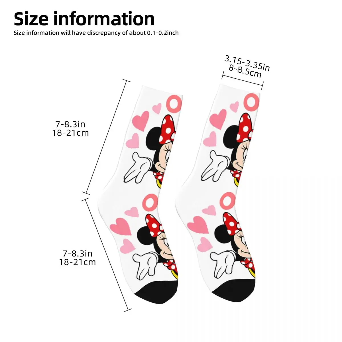 Cute Girl\'s Minnie Mouse Mickey Mouse Socks Funny Cartoon Merchandise Crew Socks Cute Birthday Present