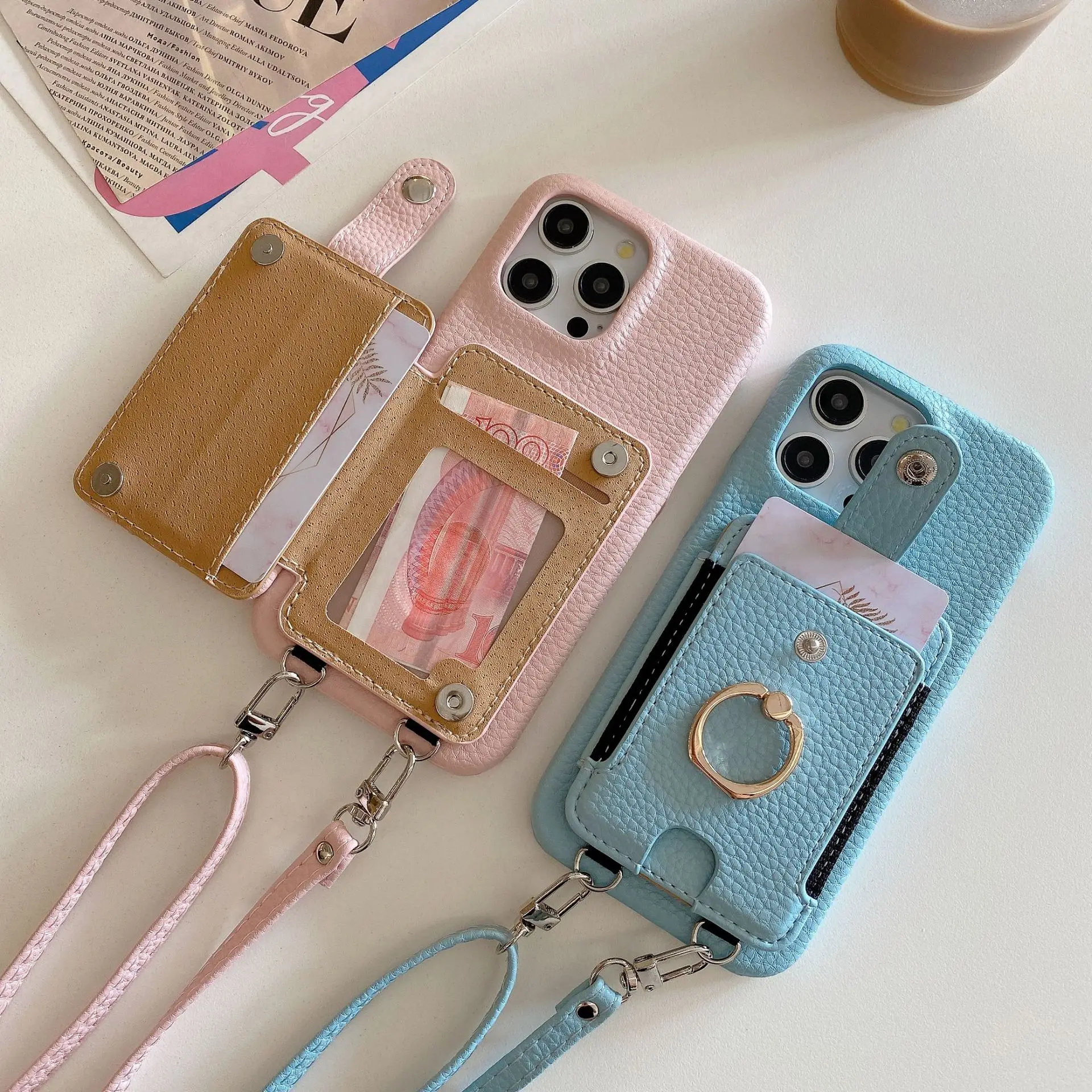 

Чехол-кошелек с плечевым ремнем для iPhone 13, 12, 11, 14, 15, 16 Pro Max Plus, женский кожаный чехол с карманом для карт и ремешком